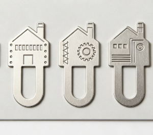 house shape metal bookmark 5pcs set