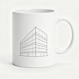 simple building line printed mug