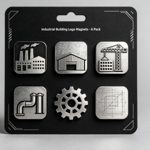 building logo metal fridge magnet 6pcs pack
