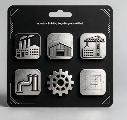 building logo metal fridge magnet 6pcs pack building logo metal fridge magnet 6pcs pack